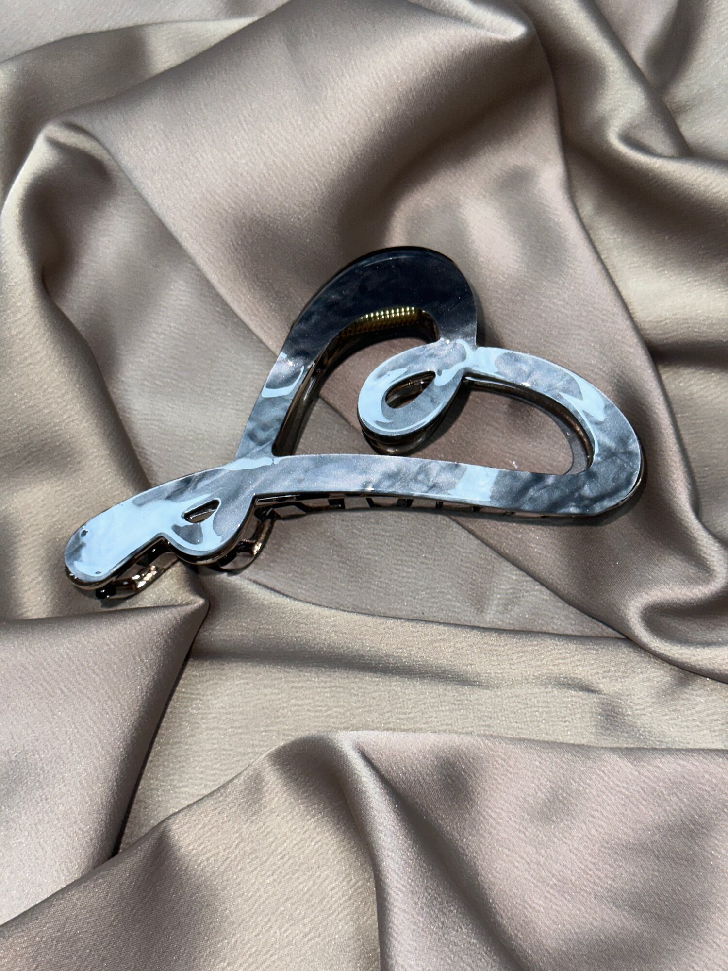 Корейская , модная , стильная заколка для волос , LOVE, мраморное покрытие , цвет мраморный граффит