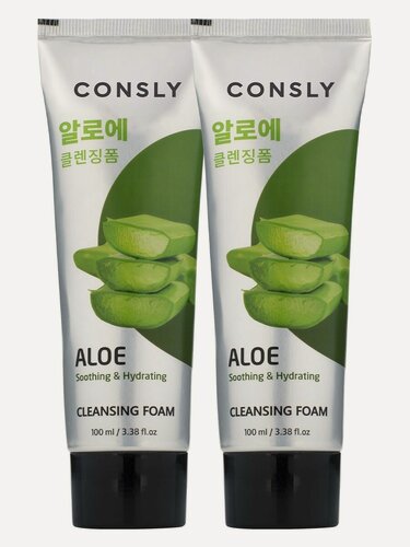 Изображение товара CONSLY Пенка для умывания лица с алоэ вера Корея 2шт х 100 мл