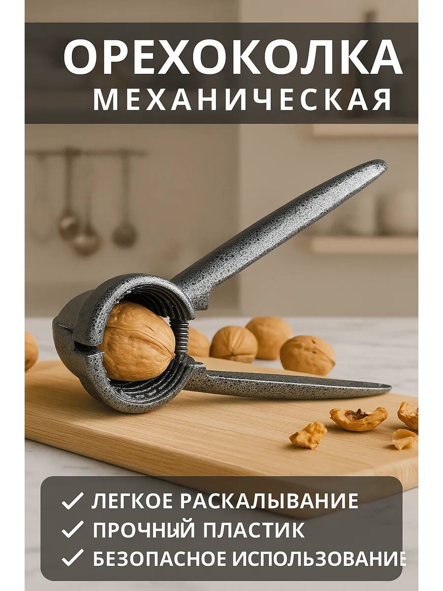 Орехокол "Икеа", для грецкого ореха и фундука, универсальный, прочный, цинковый сплав