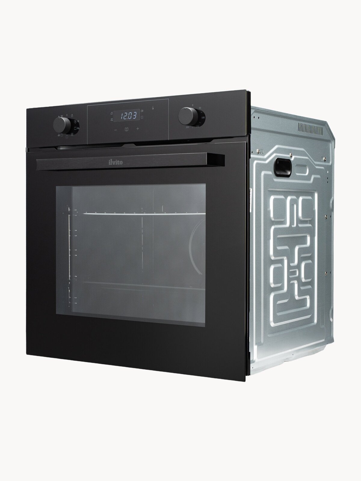 Электрический духовой шкаф ILVITO IFE OLIVIA NB 733, 65 л, гриль, часы, хромированные направляющие, сенсорное управление