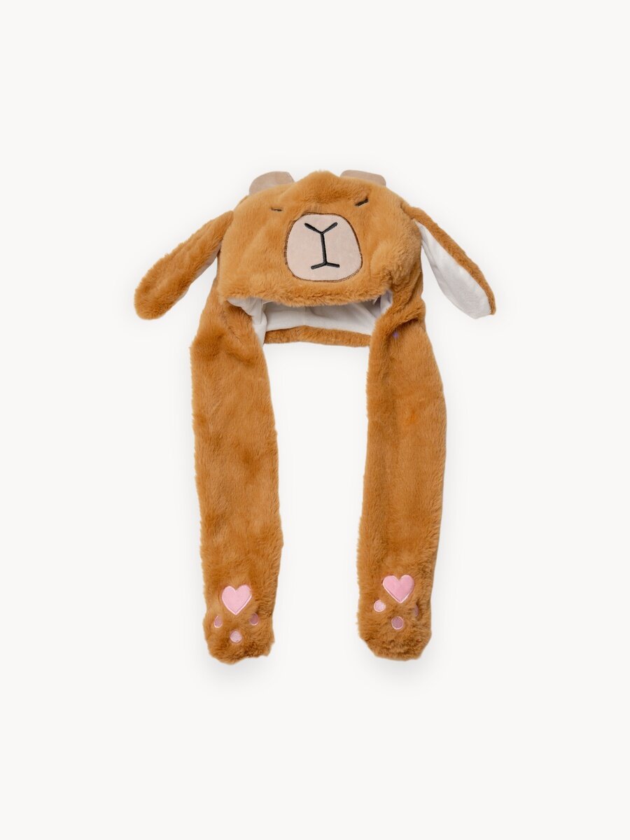 Шапка светящаяся с подвижными ушками Капибара, карнавальная с подсветкой для праздника