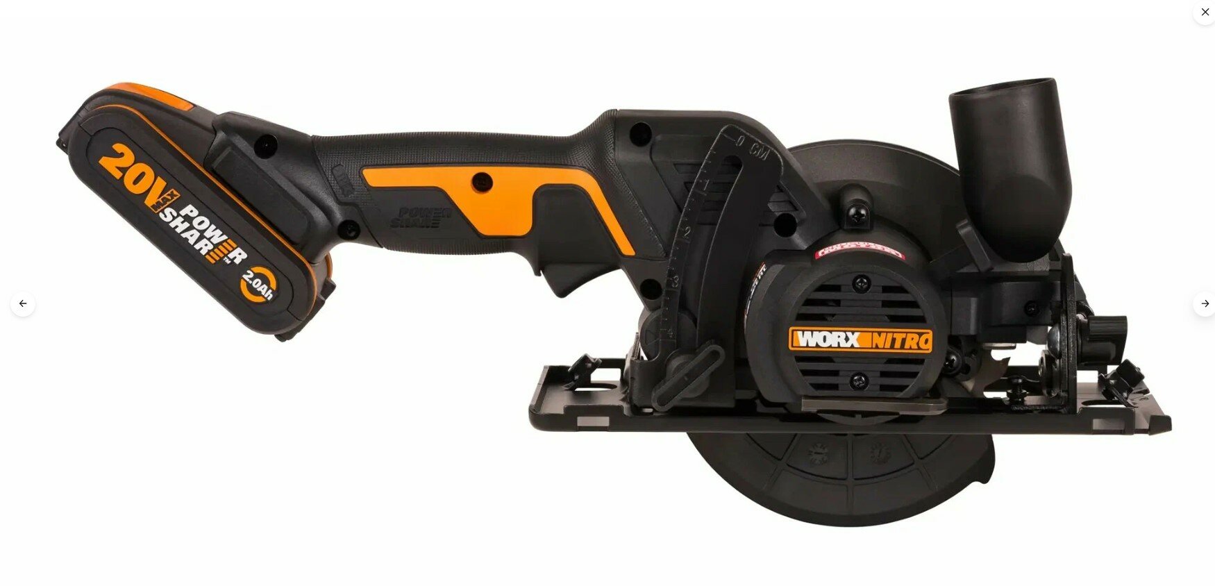 Пила циркулярная аккумуляторная Worx WT520WX, 20 В Li-ion 2 Ач, 120 мм - фото №3