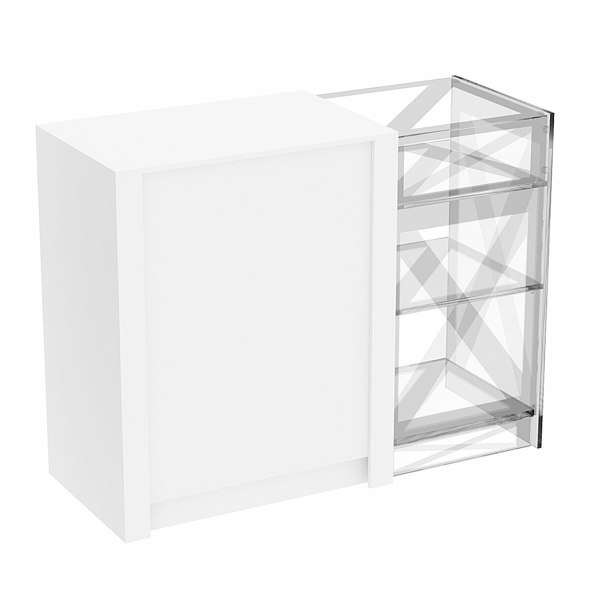 Прилавок из ДСП Модерн №1-КР-900 концевой, Белый