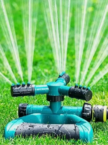 Изображение товара Спринклер "Дождеватель", автоматический, для орошения, вращающийся, 10 м, синий