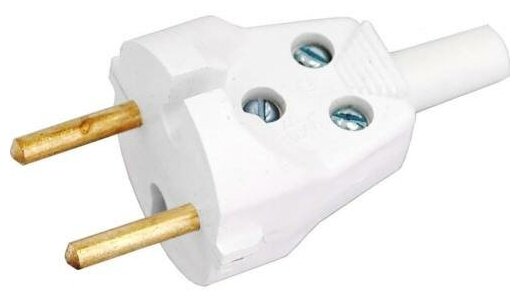 Вилка универсальная без з/к REXANT, 6А универсальная, контакты сделаны из латуни — фото 1