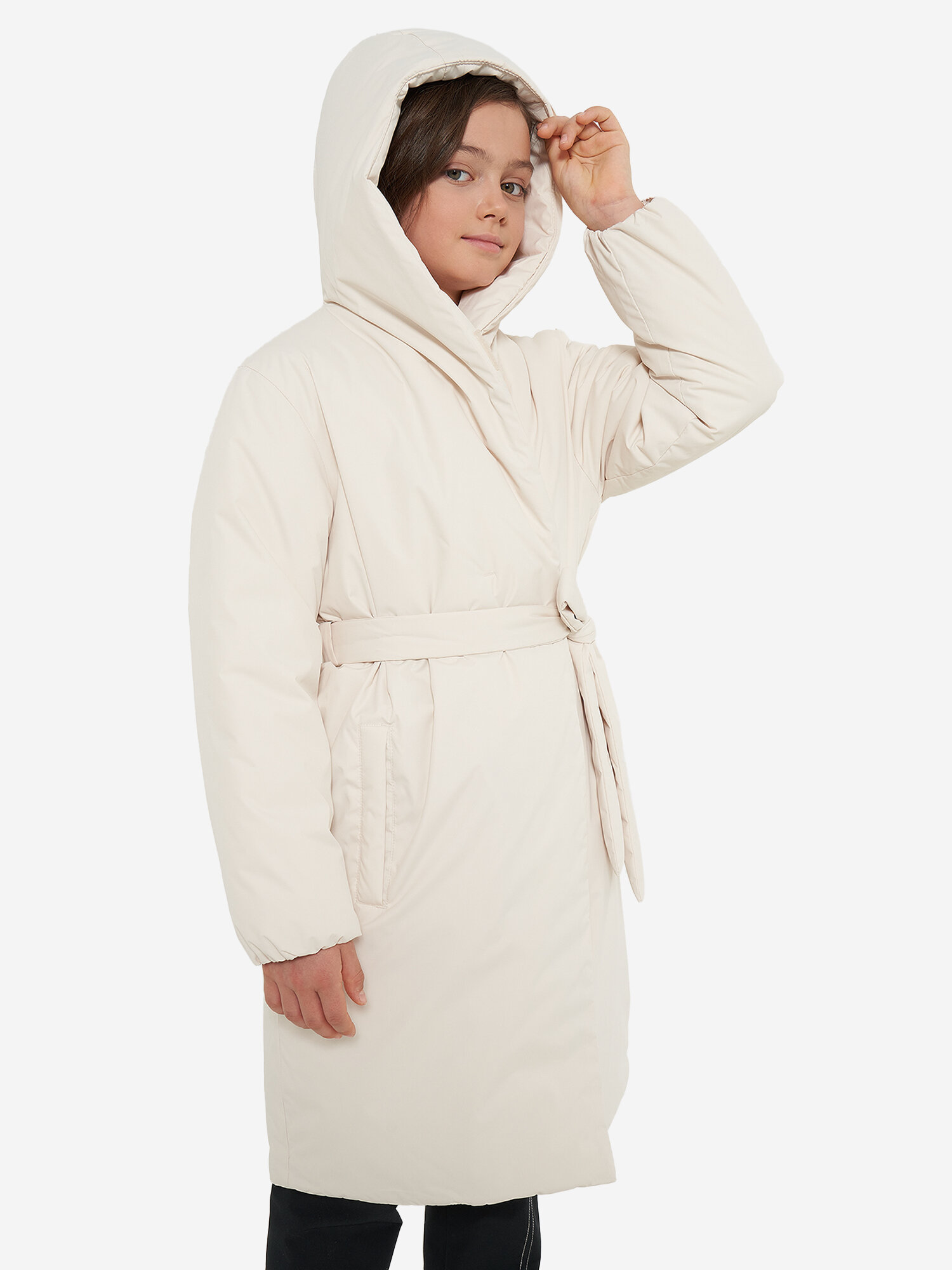 Пальто Sport Style Girl's Padded Coat, размер 128/134, светло-бежевый