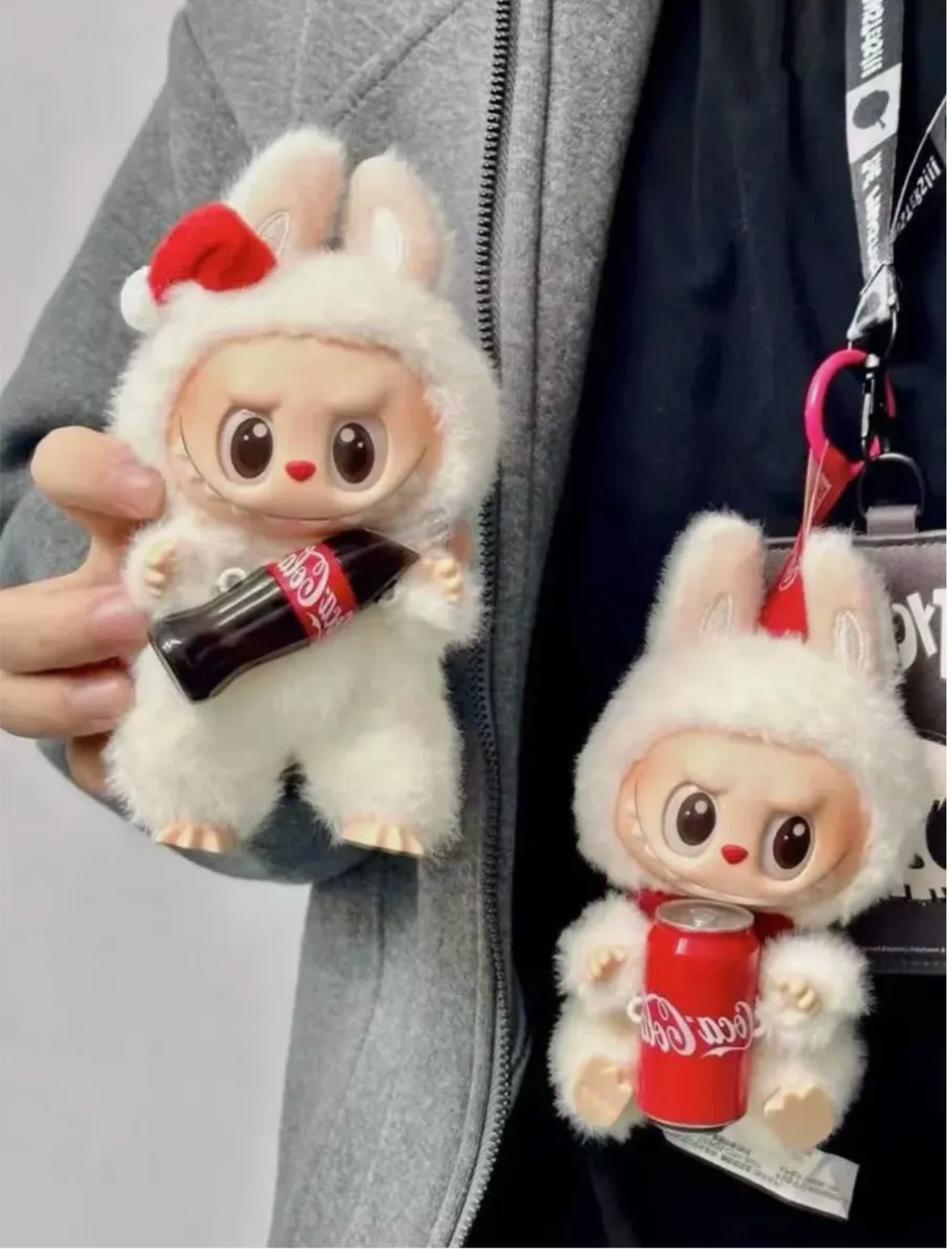 Лабубу Coca Cola игрушка брелок сюрприз, Labubu коллекционная, плюшевая мягая игрушка — фото 1