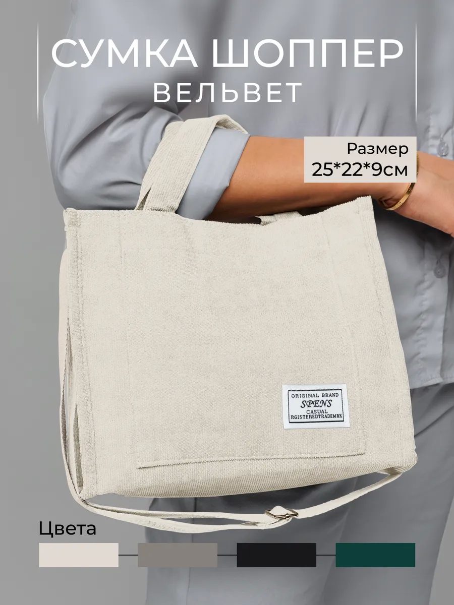 Сумка шоппер , фактура рельефная, бежевый