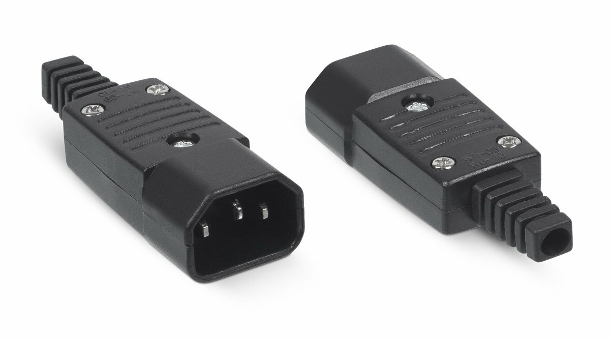 Вилка С14 разборная 10А 250 V черная IEC-320-C14 Cabeus