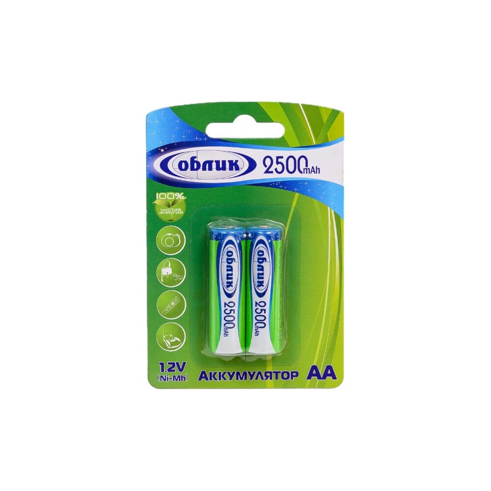 Аккумуляторы Облик Ni-Mh АА -2500 mAh, 2шт, Блистер