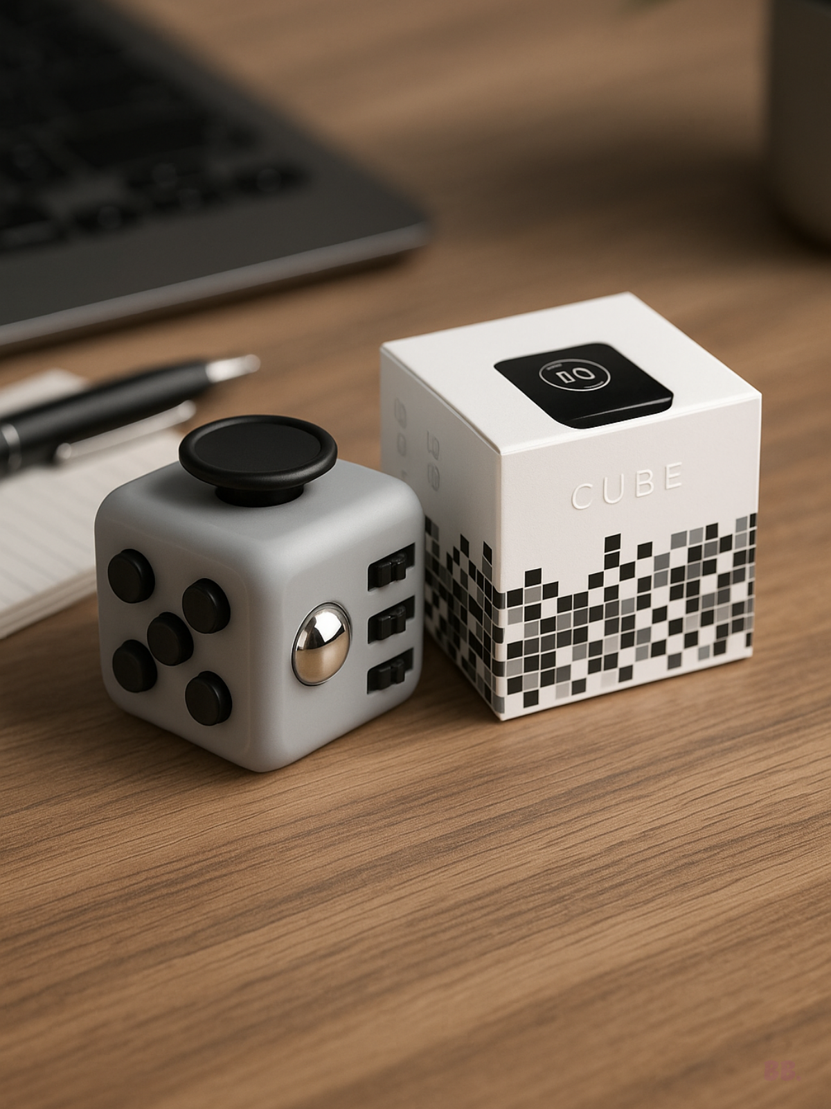 Антистресс-куб Cube с кнопками, успокаивающая игрушка для рук, серый