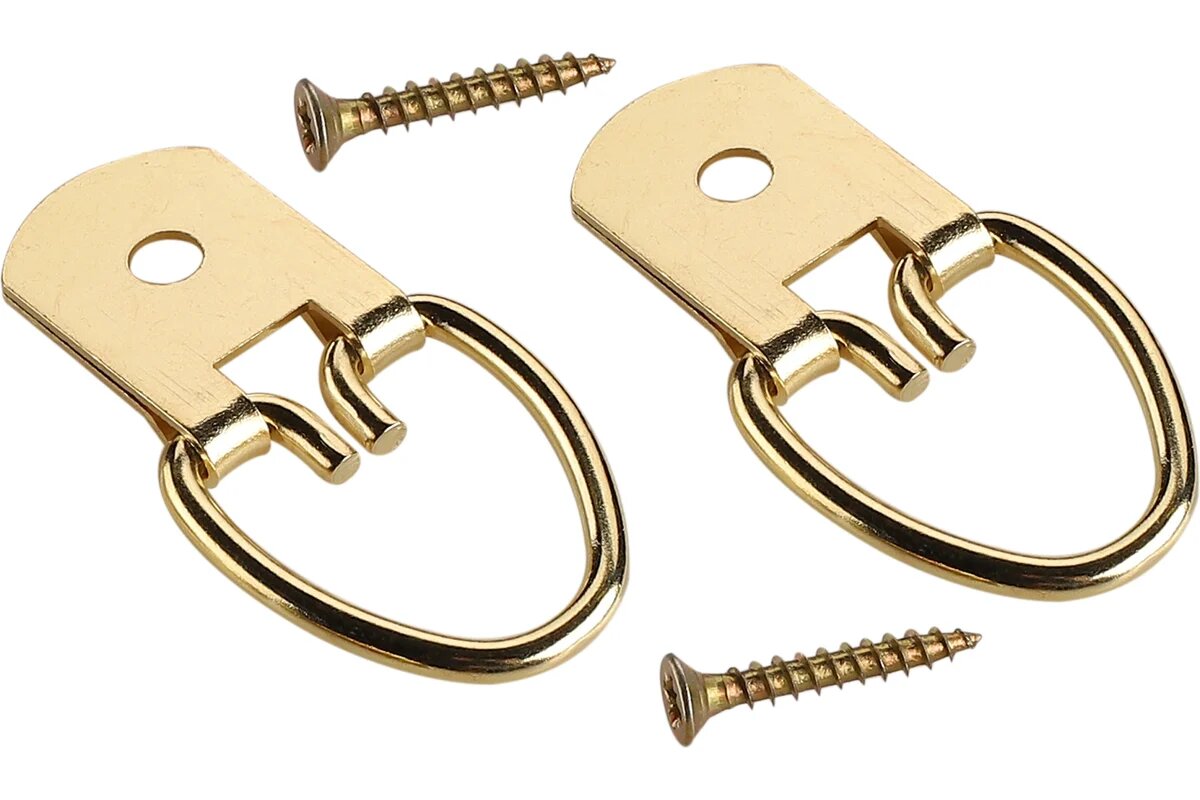 Петля-подвес усиленная европартнер для картины фоторамки латунированнная сталь 10 шт. 0305 2