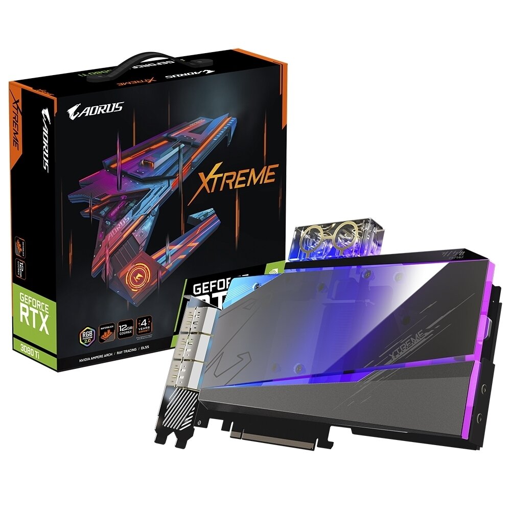 Видеокарта Gigabyte GeForce RTX 3080 Ti AORUS XTREME WATERFORCE WB 12G (GV-N308TAORUSX WB-12GD)