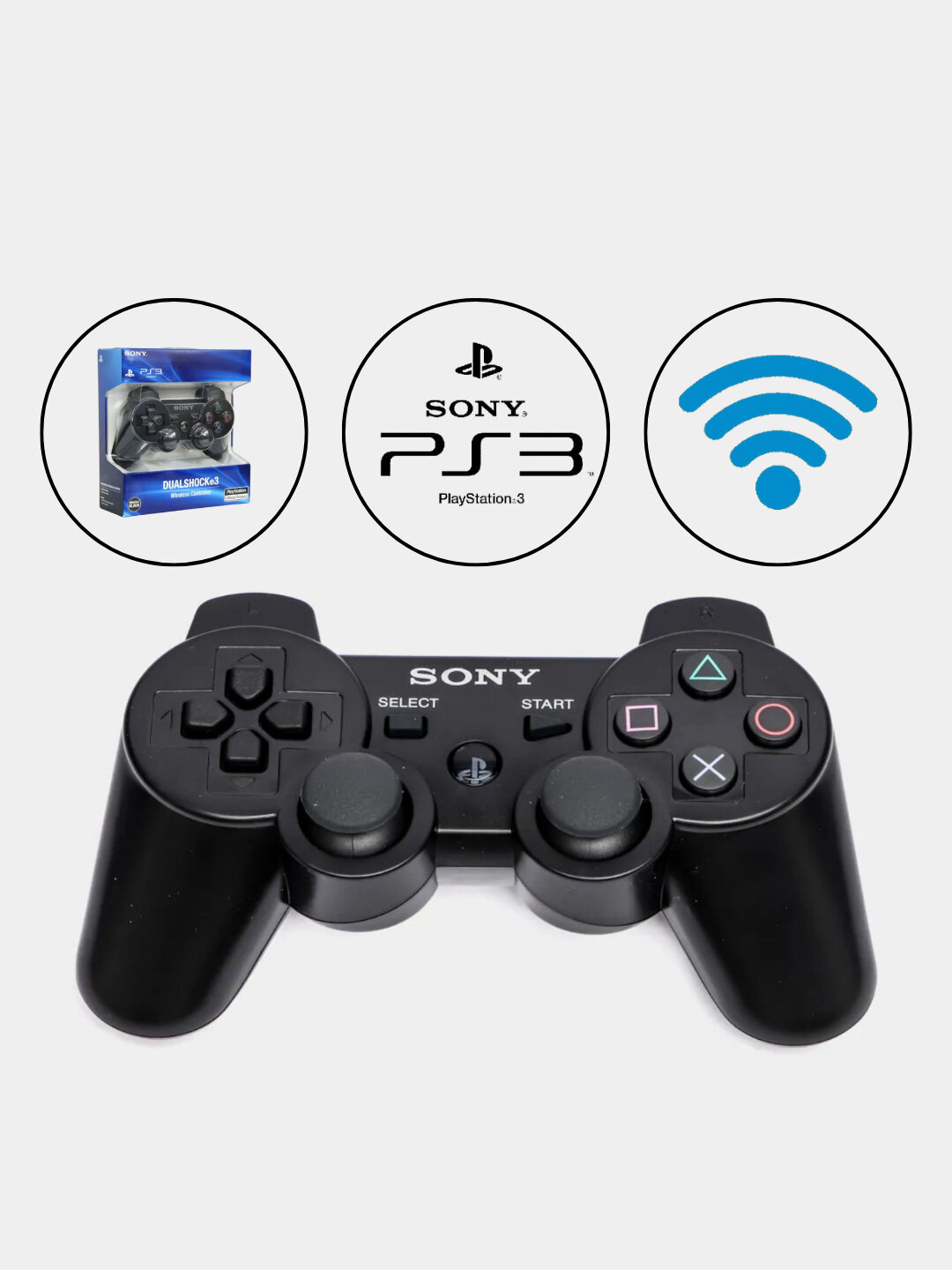 Джойстик Sony, для PlayStation 3 и ПК, беспроводное подключение, виброотдача