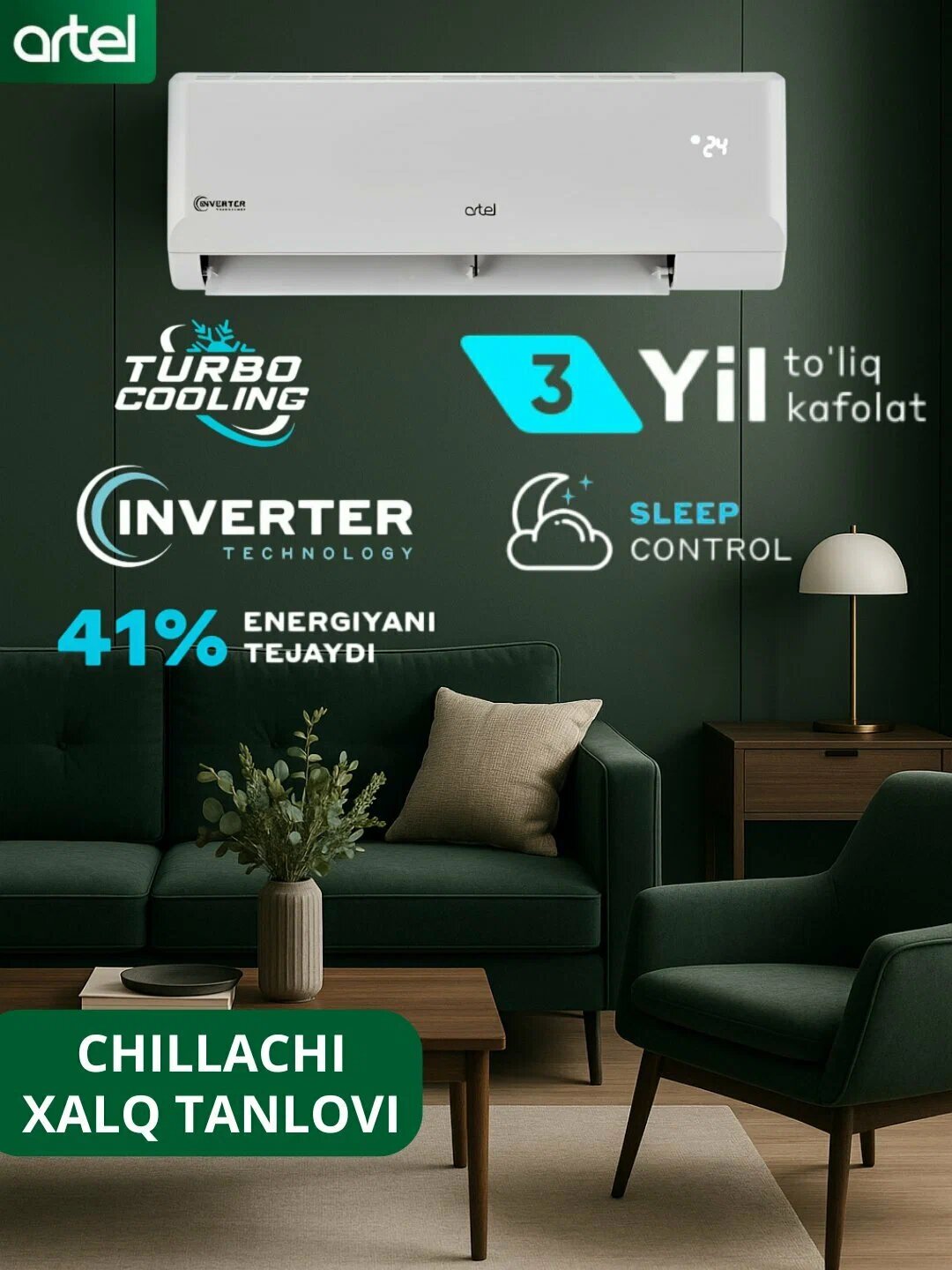 Кондиционеры ARTEL/ARTSIY 3AW12BE, сплит-системы, для бытовых помещений — фото 1