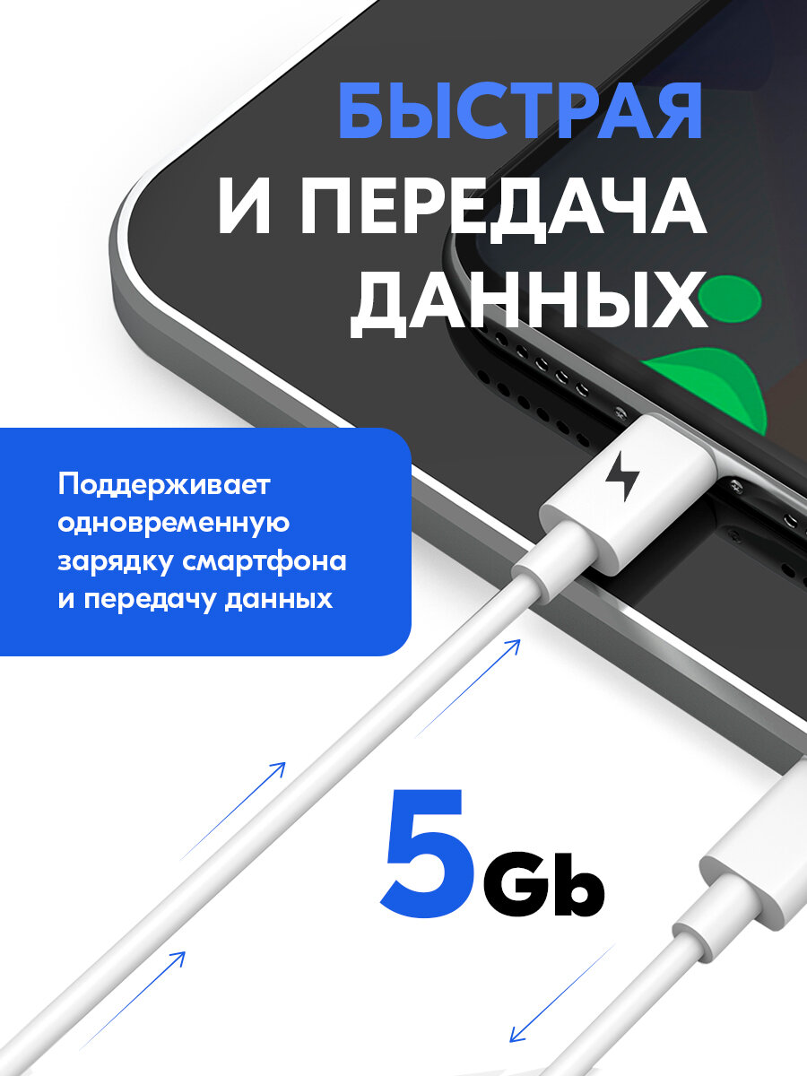 Быстрое зарядное устройство Type-C 20W с кабелем TypeC-Lightning 1 метр, зарядка Makino для IPhone, смартфона, айфона — фото 1