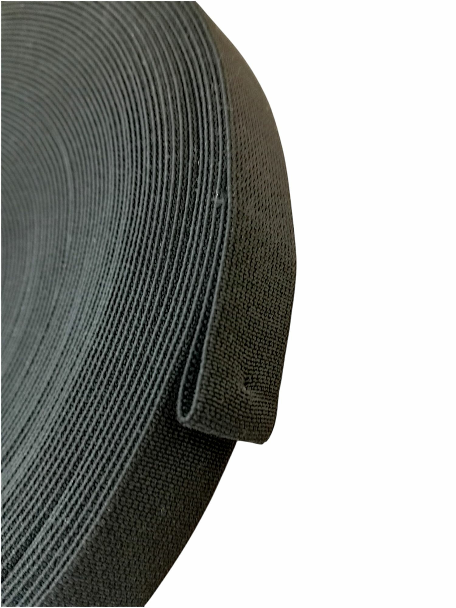 Резинка для шитья бельевая тканая (ткацкая) для одежды, Лента эластичная широкая для одежды, трусов/20 мм/25 метров/черная — фото 1