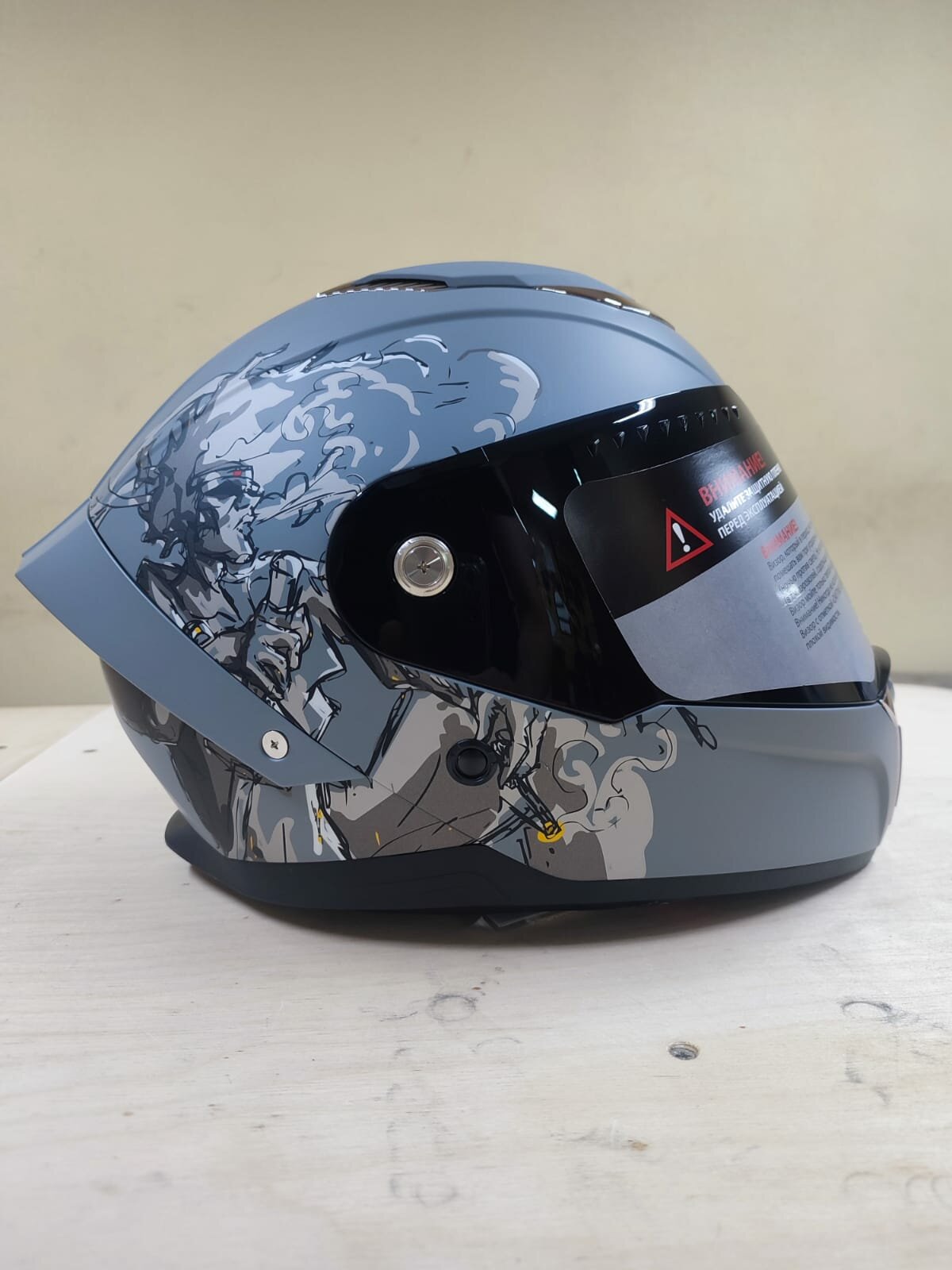Шлем мотоциклетный Yema YM-829 (Chameleon grey / матовый / тонированный визор / L )