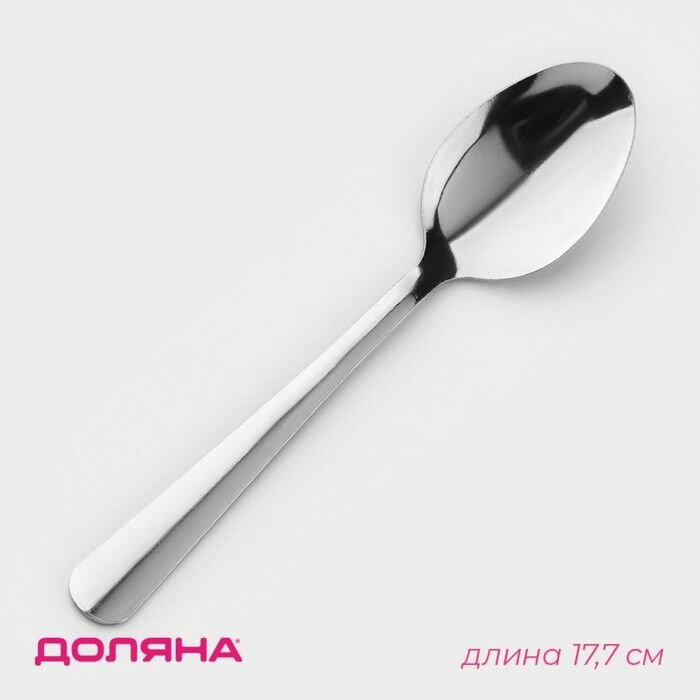 Ложка столовая из нержавеющей стали Доляна Оптима , длина 17,7 см, толщина 1,2 мм