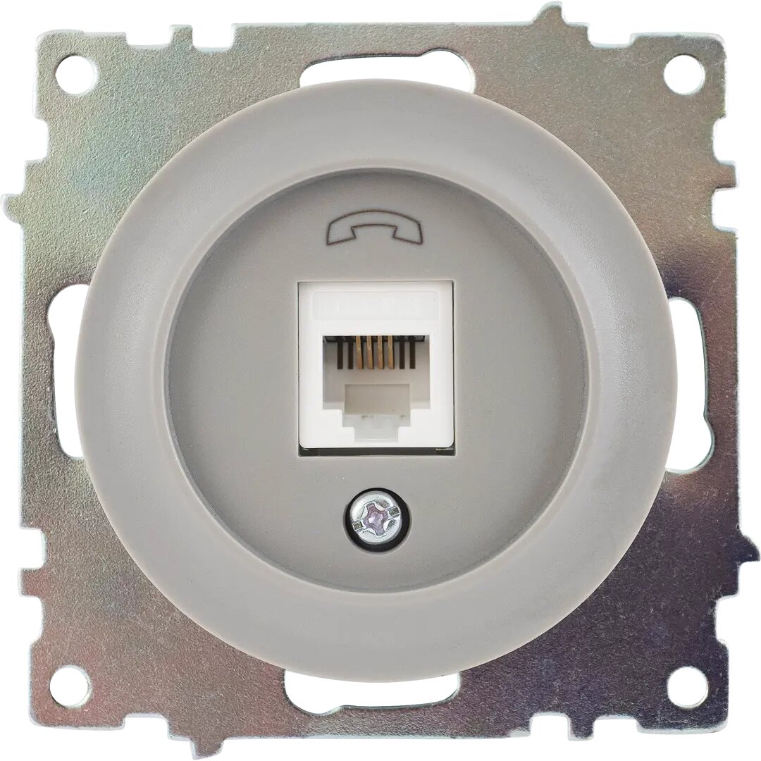 Телефонная розетка встраиваемая Onekey Florence RJ11 цвет серый