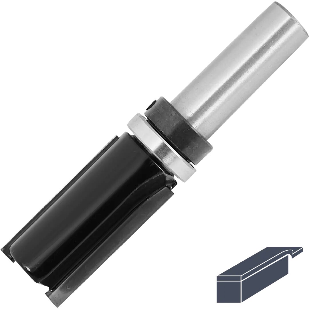 Фреза кромочная прямая с верхним подшипником по дереву 1410800 19x38 мм