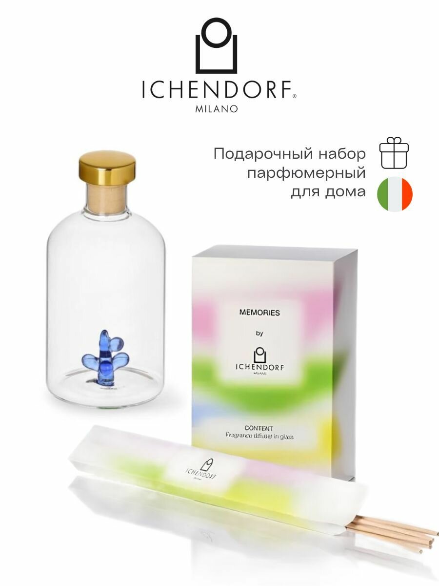 Парфюмерный набор Ichendorf (Италия), флакон 250 мл Роса, жидкий ароматизатор Бамбук и палочки