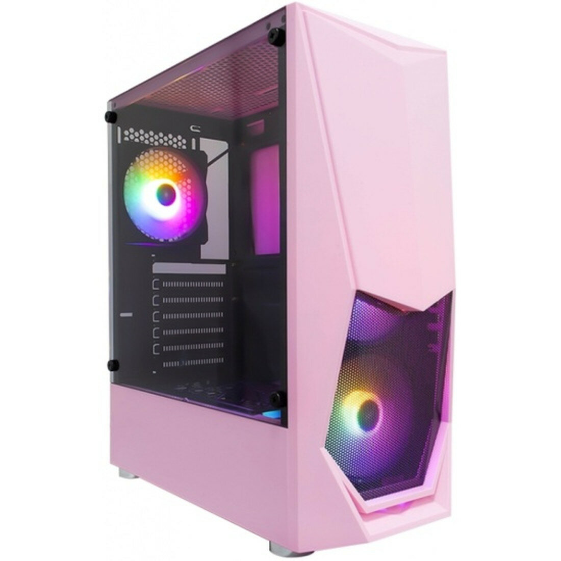 Корпус 1STPLAYER DK-3-PK-3G6, Midi-Tower, ATX/Mini-ITX/microATX, розовый, 4 кг