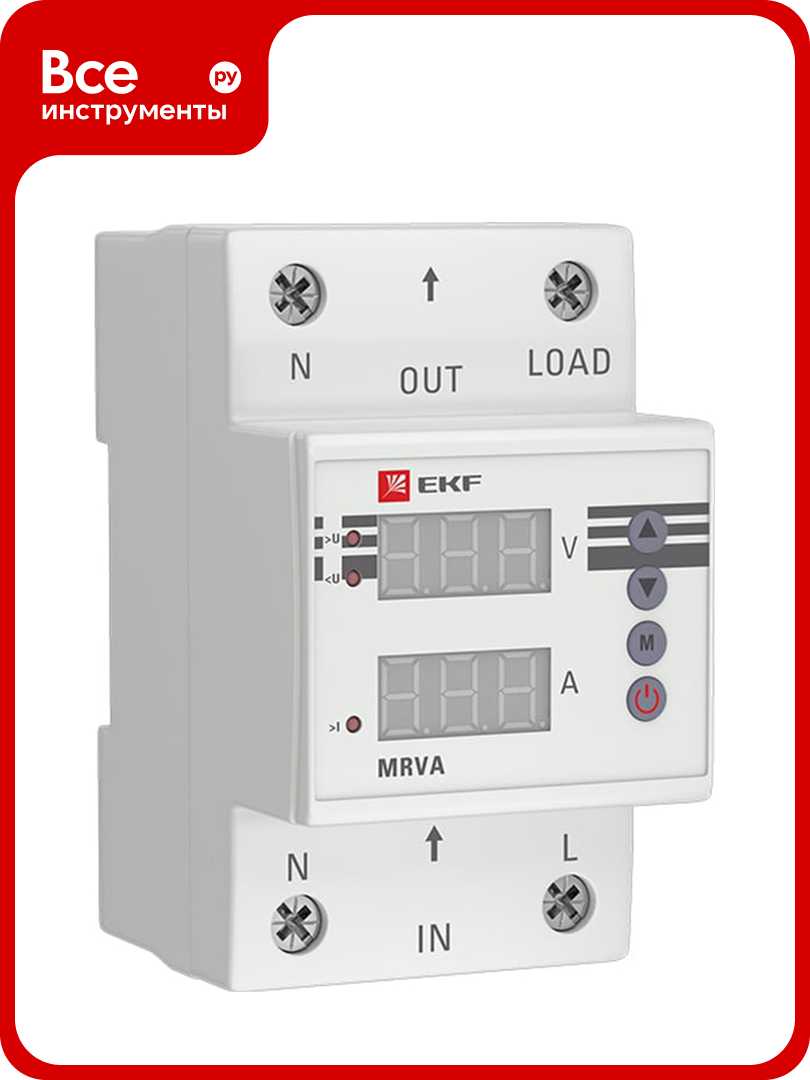 Реле напряжения и тока EKF с дисплеем MRVA 63A PROxima MRVA-63A