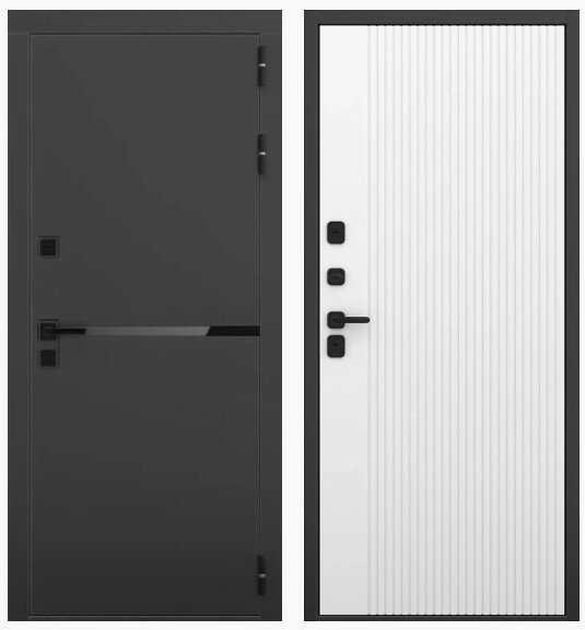 Входная дверь HORIZON с внутренней панелью 076- Аляска, размер по коробке 880х2050, левая.