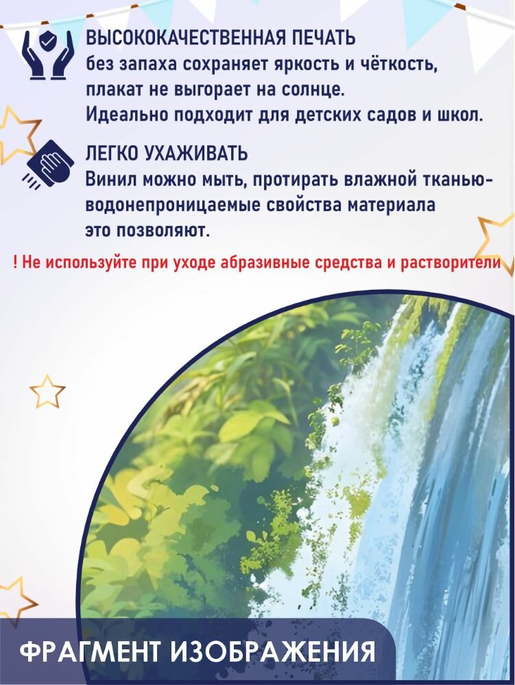 Фотозона баннер Водопад в джунглях 300х200см — фото 1