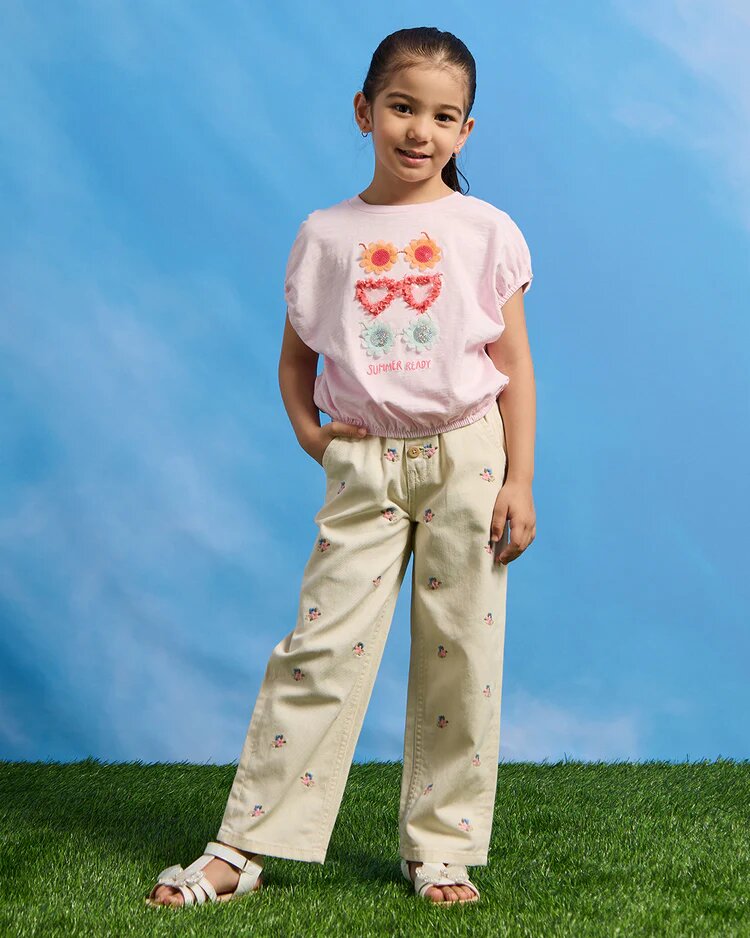 Футболка REDTAG, размер 6-7 лет, розовый