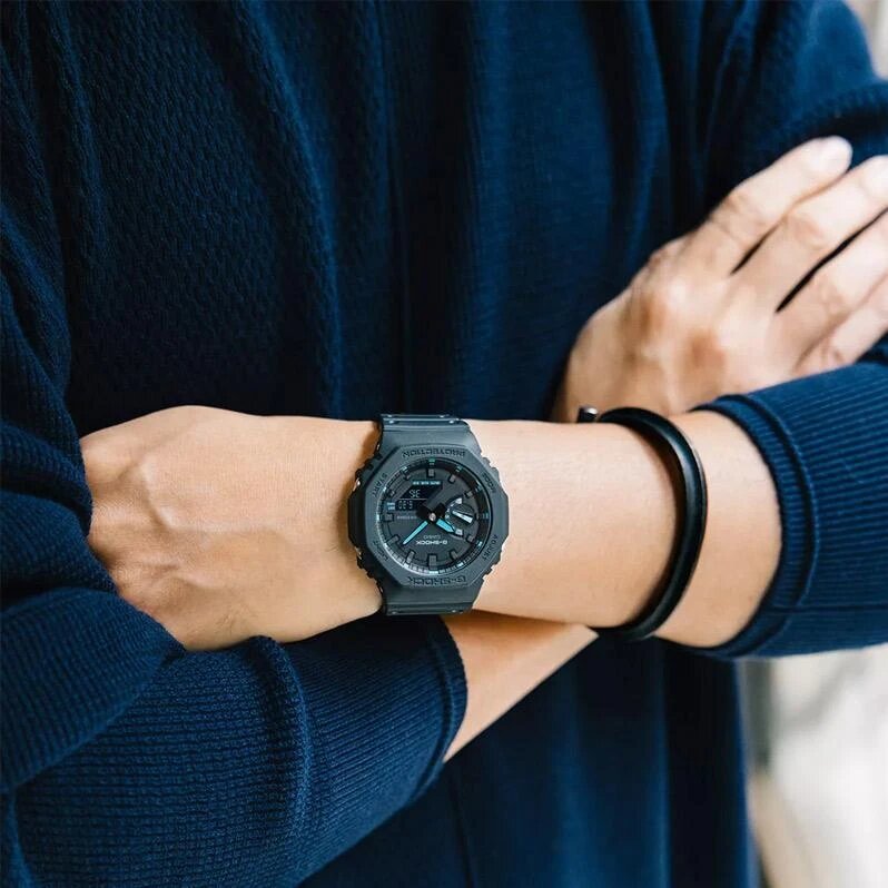 Наручные часы CASIO G-Shock, черный, бирюзовый — фото 1