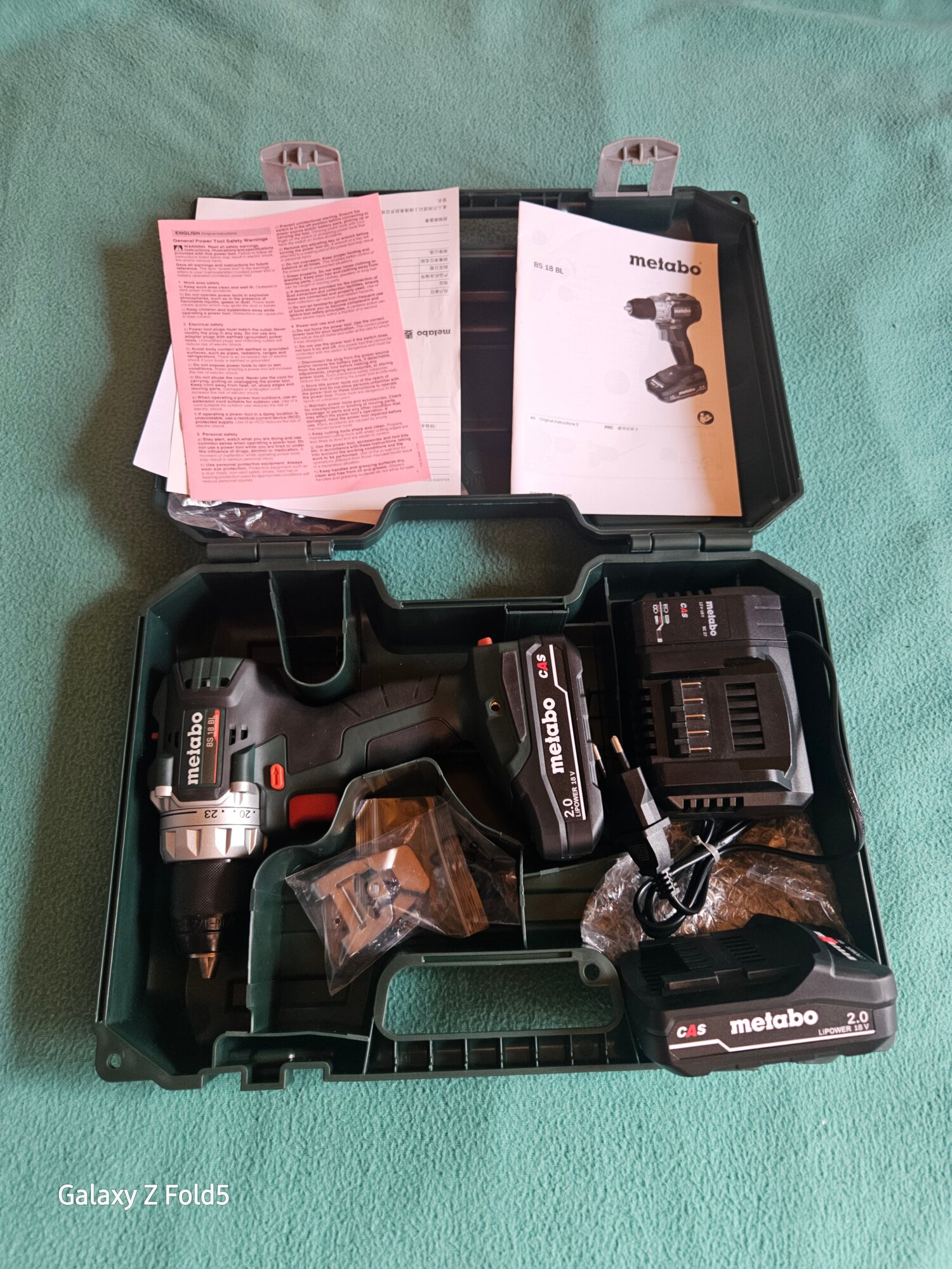 Аккумуляторная дрель-шуруповерт Metabo BS 18 LT BL бесщёточный в кейсе 1 аккумулятор 2А оригинал(железный патрон)