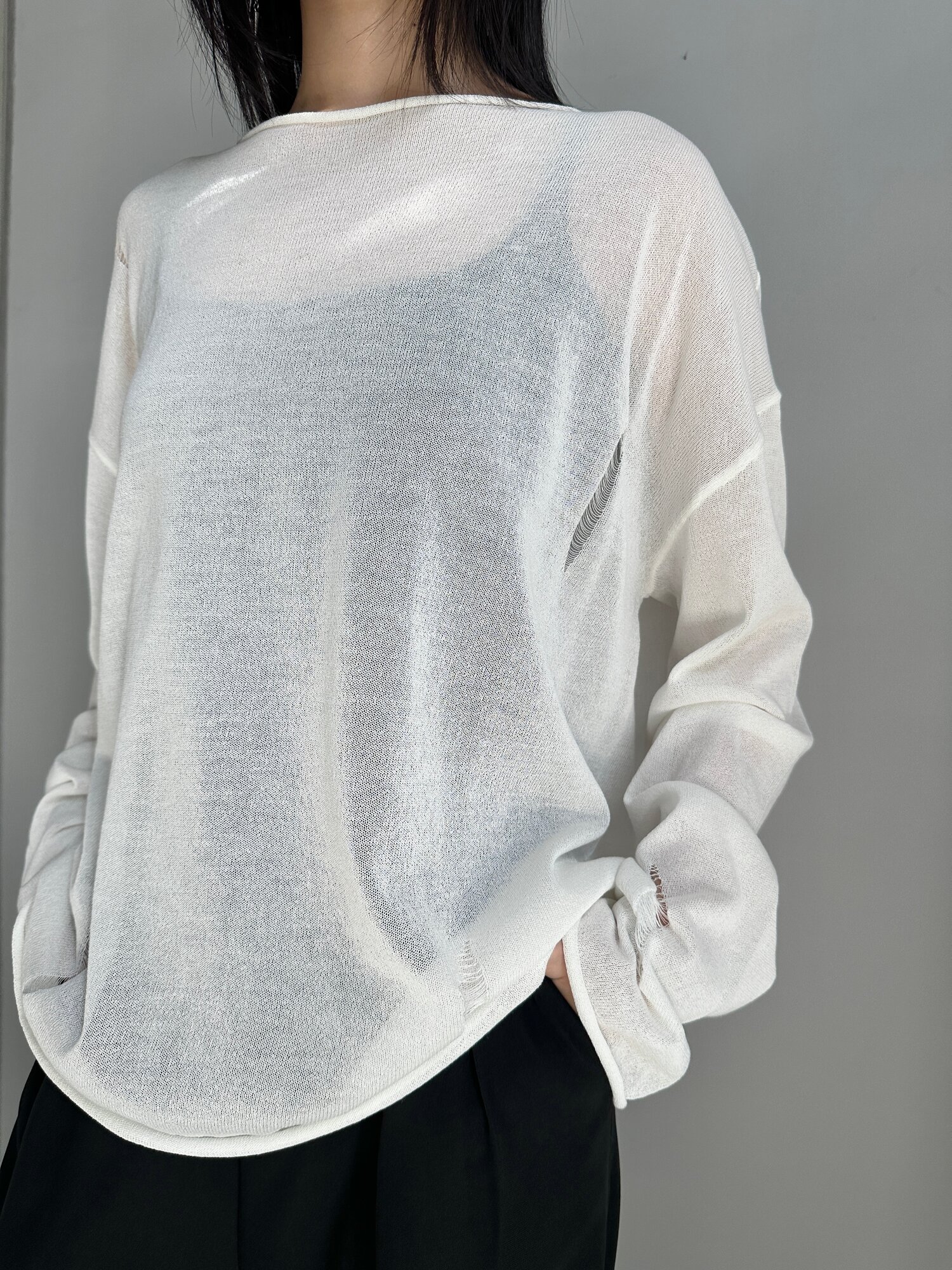 Лонгслив INK Белый, серый, размер FreeSize, , белый — фото 1