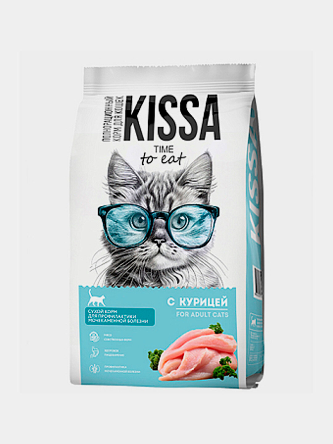 Корм для кошек KISSA, профилактика мочекаменной болезни, с курицей, 0.35 кг