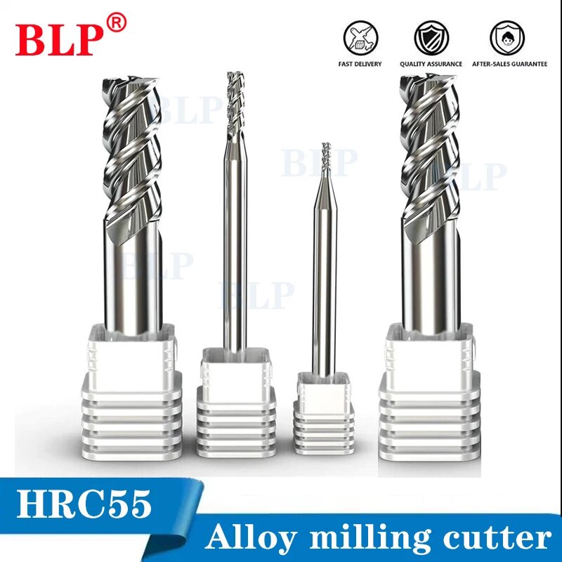 HRC55 фреза из глянцевого алюминия вольфрамовая сталь 3-флейтовая фреза из медного алюминиевого сплава концевая фреза 1-20 мм зеркальная полит 16x100Cx16Dx200L