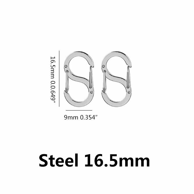 Комплект замков S-образных из нержавеющей стали для украшений Steel 16.5mm