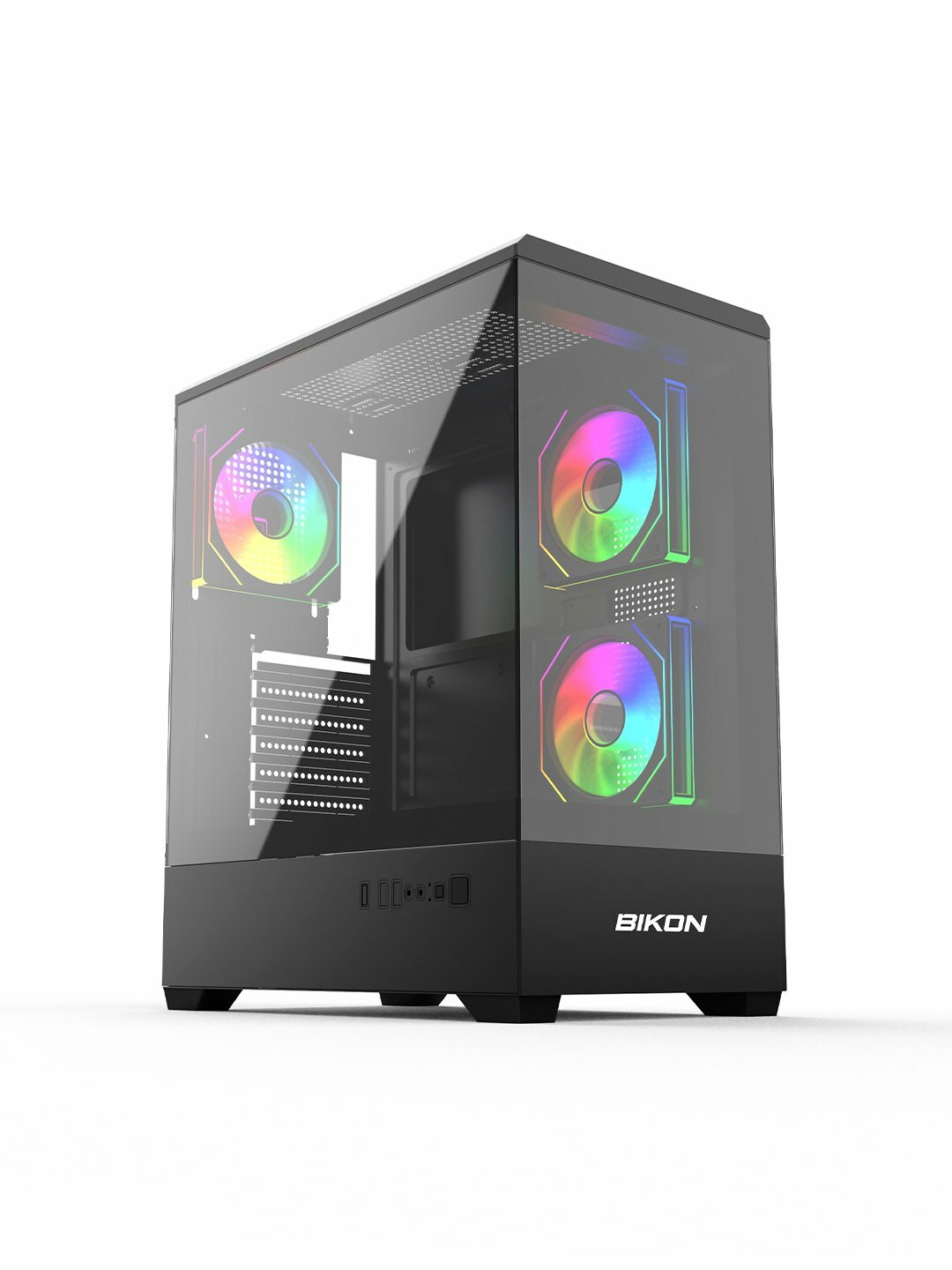 Корпус компьютера BIKON EDGE — хром, без блока питания, стильный и прочный для сборки ПК. — фото 1