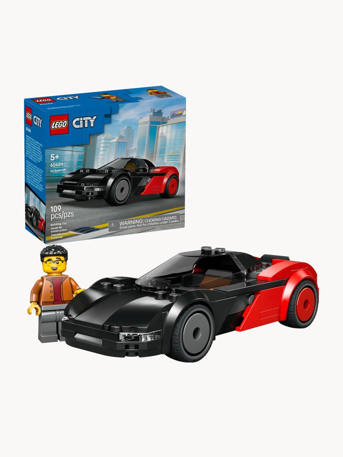 Конструктор LEGO City 60486 Электромобиль Supercar EV, 109 дет.