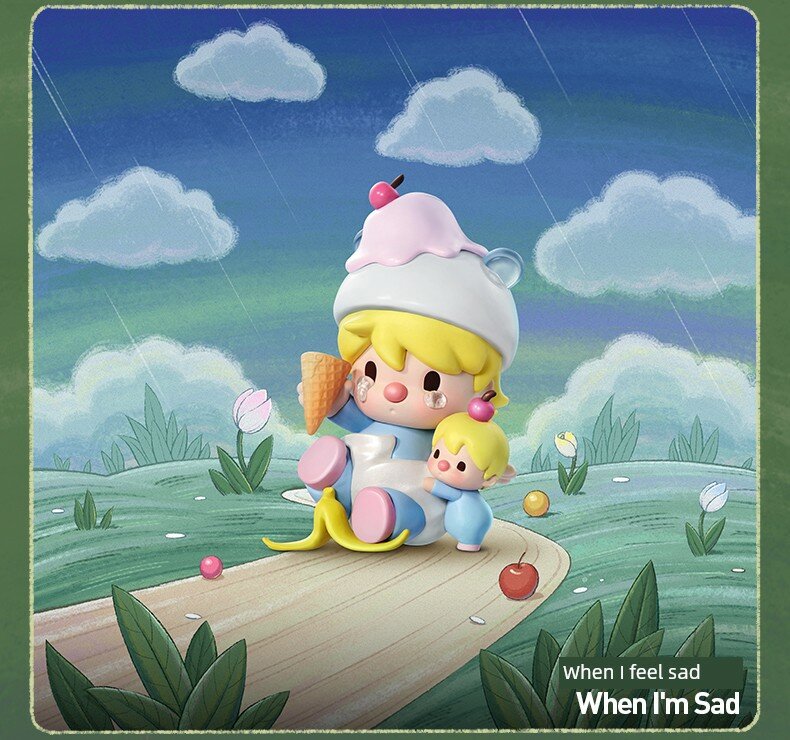 Popmart Little Sweet Beans Love Hug Series Слепая Коробка Фигурка - Когда Я Чувствую Грусть