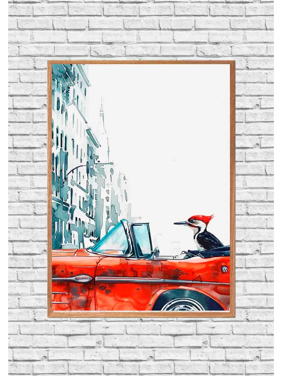 Птица-миллиардер-дятел 3, Плакат 30x42см