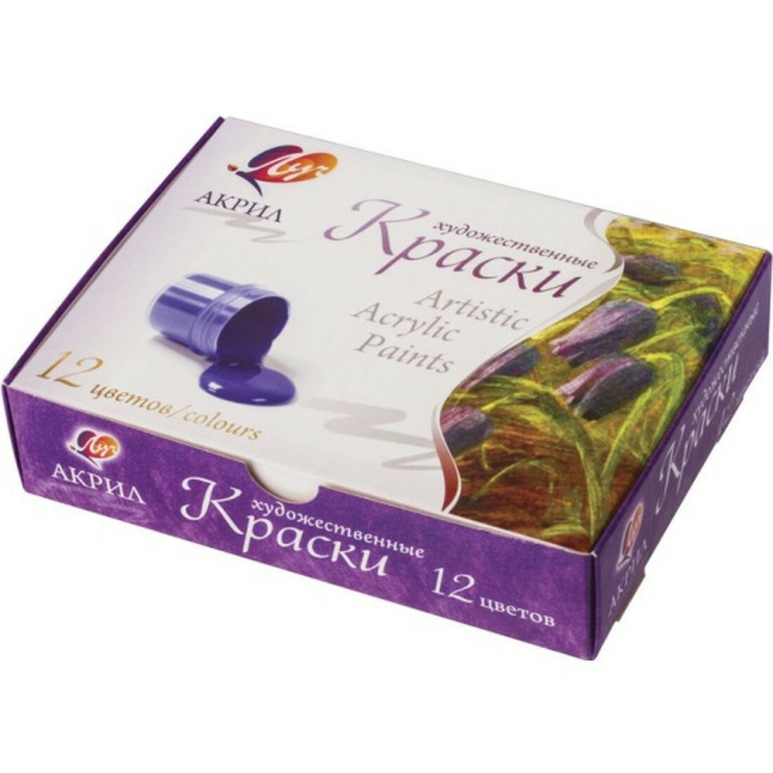 Краски акриловые Луч художественные   12 цветов по 20 мл  в баночках  22С1409 08