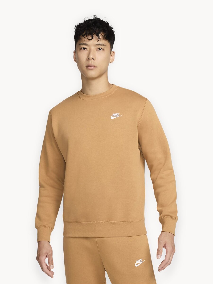 Свитшот спортивный NIKE Club Crew, размер XL, , светло-коричневый