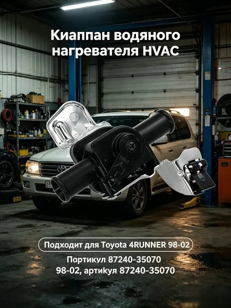 Клапан отопителя (водяной) 87240-35070 для Toyota 4Runner 1998-2002 / Land Cruiser Prado 90 замена 8724035070, механический, 5/8"