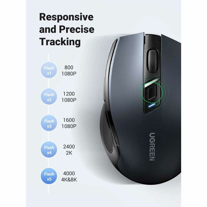 Беспроводная мышь Ugreen Ergonomic Wireless Mouse MU006 Black (90545) — фото 1