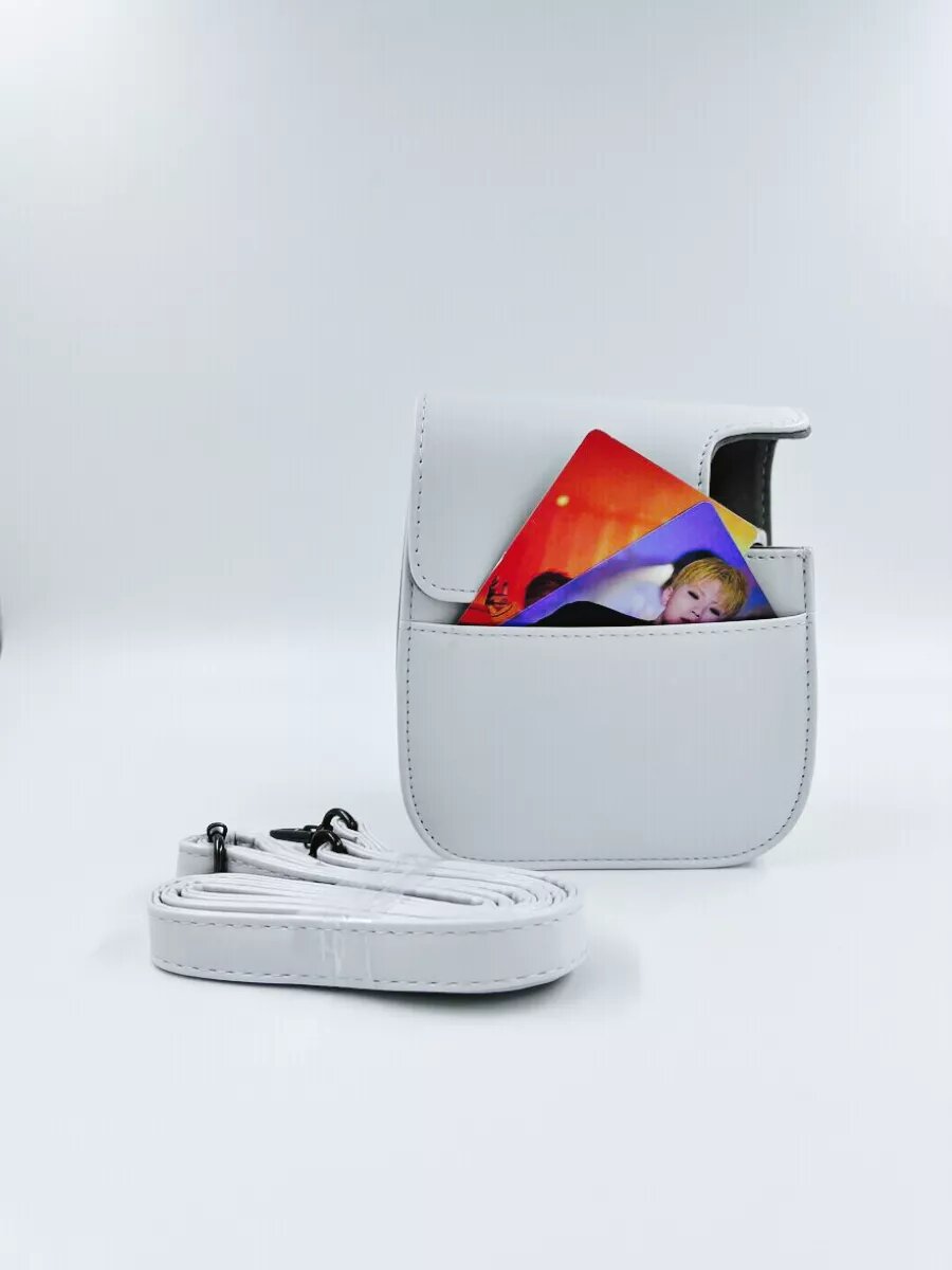 Чехол для фотоаппарата Instax mini 12 с кармашком, ударопрочный, с ремешком, магнитная застежка — фото 1