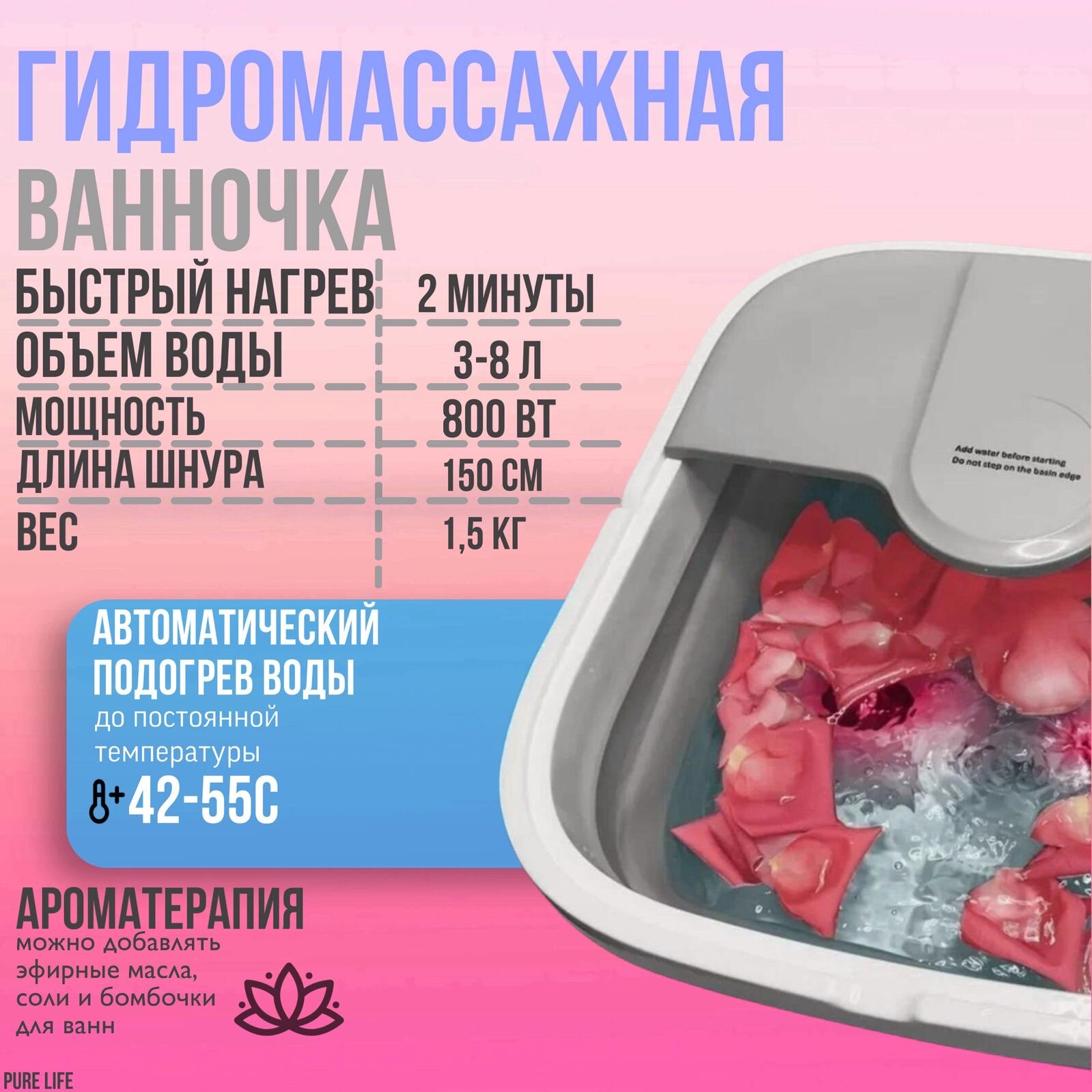 Ванночки Для Ног Xiaomi СПА Ванночка для ног с гидромассажем и подогревом/Гидромассажная ванна для ног с ИК прогревом складная