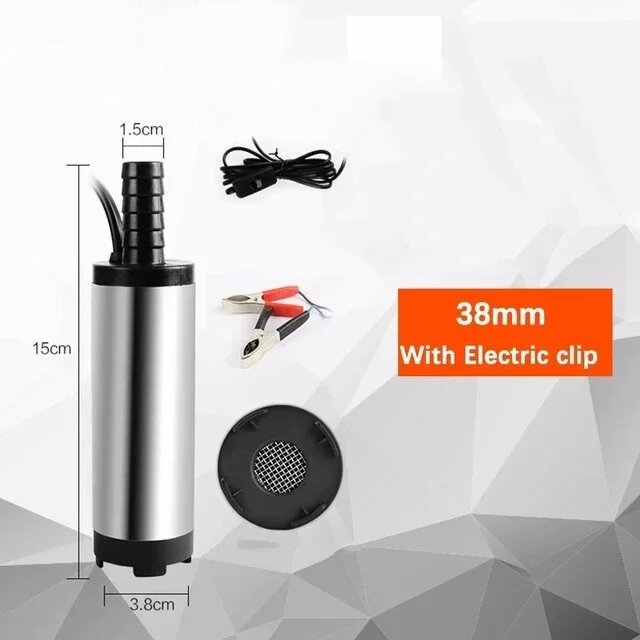 Электрический дизельный погружной насос buyready 38 мм 12/24 В 12 л/мин, 12V, Clip