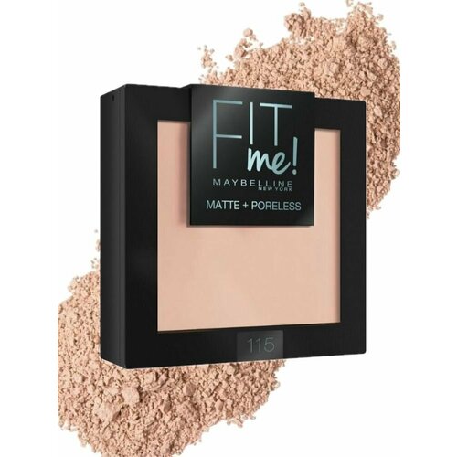 Maybelline New York Пудра для лица Fit Me 115 Слоновая кость матовая кожа невидимые поры водостойкая 9 г 1234₽