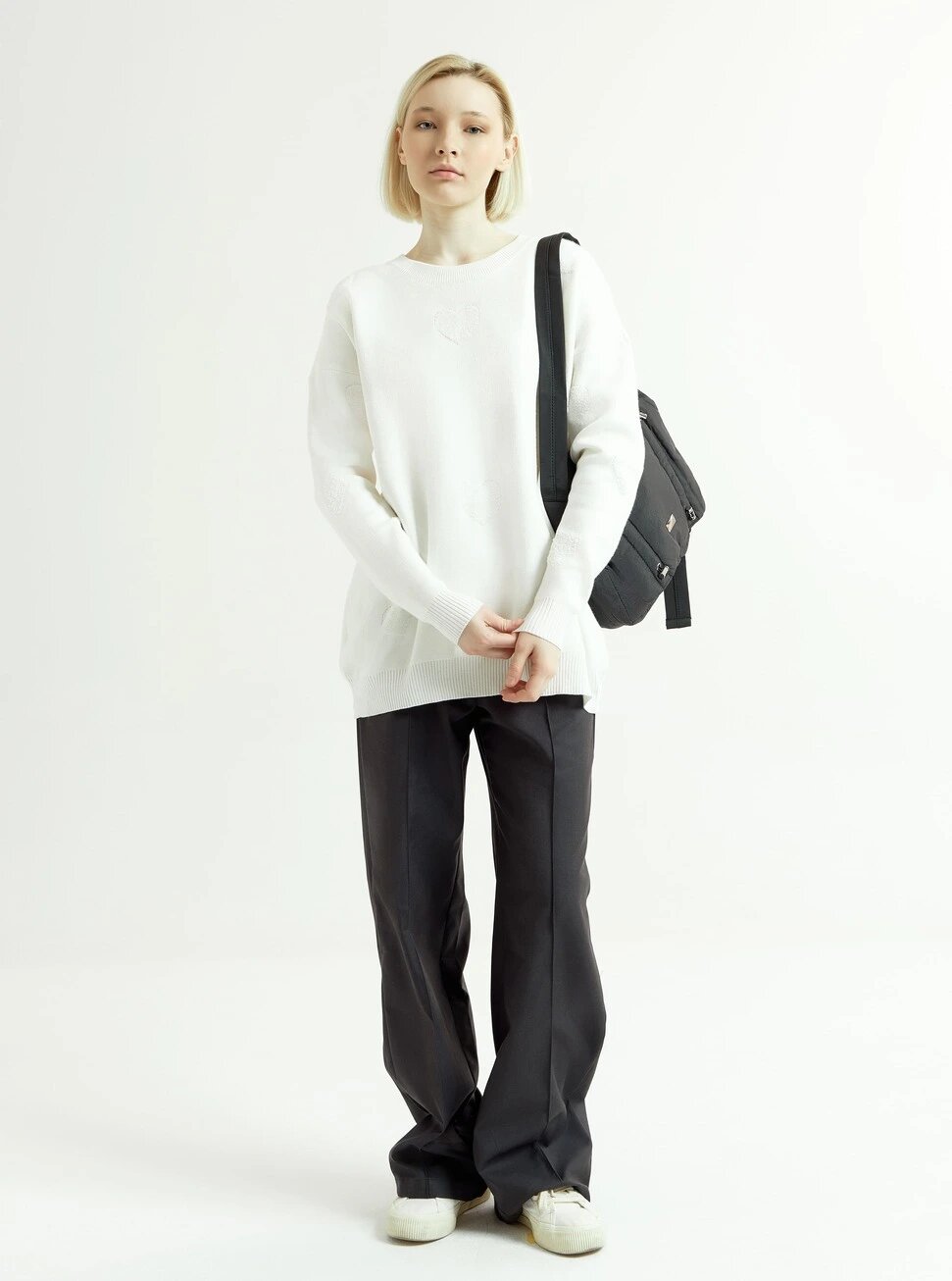 Свитер Selfie, размер S, , белый — фото 1